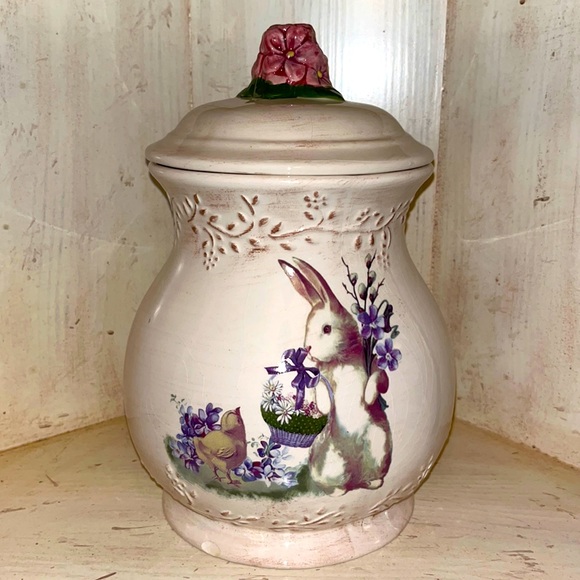 COPY - Cracker Barrel Bunny Rabbit Cookie Jar LIKE NEW 🐇 - Picture 2 of 2